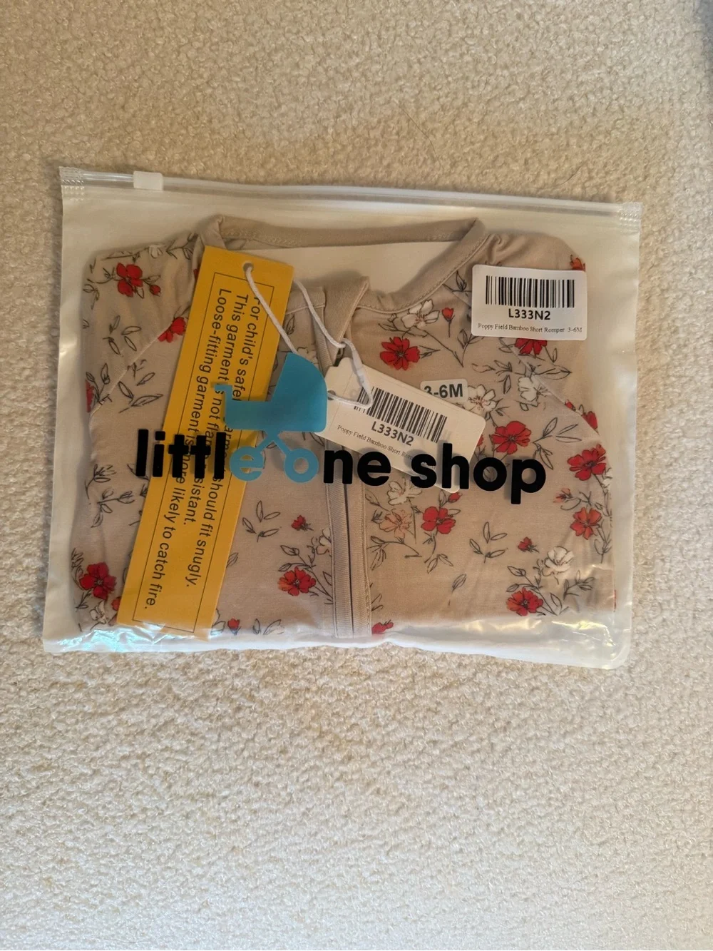 Little One Shop Poppy Field Bamboo Short Romper